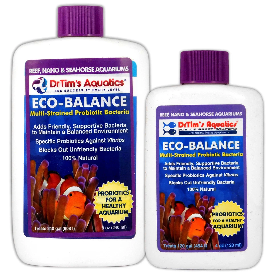 DR TIM'S AQUATICS Dr Tims Eco-Balance Probiotic Bacteria Health 120ml 240ml Marine Reef Aquarium