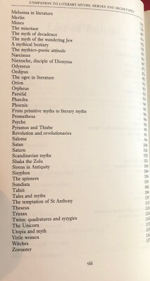 Companion to Literary Myths, Heroes and Archetypes 1996 SC ed by