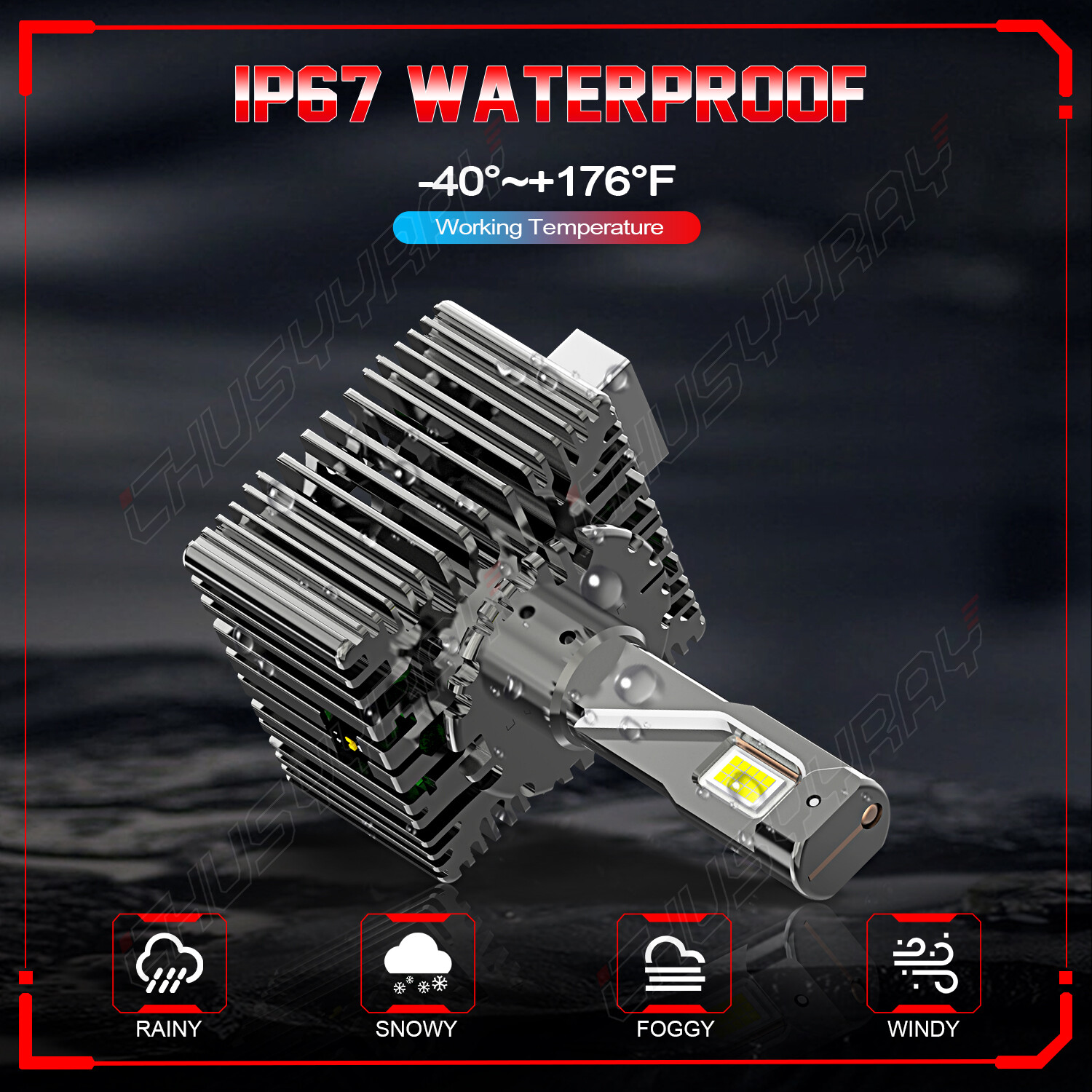 For 2014-2020 Maserati Ghibli - New D3S LED Headlight Bulbs High/Low Beam 6000K