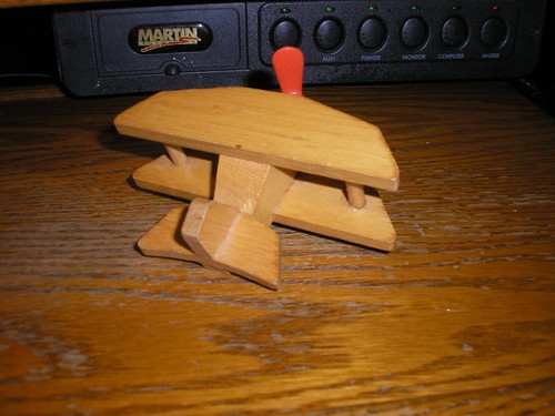 Vintage 4 5/8" Wide Wingspan 1972 Mattel Wooden Bi Plane Free SHIP - Picture 3 of 4
