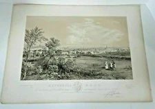 Antique 1857 Birdseye View of Haverhill, MA By J. B. Bachelder Lithograph