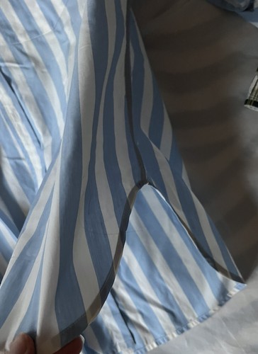 Men’s PS Paul Smith Blue+white Button down Shirt w/Palm Trees On Cuffs- Sz L - Picture 7 of 9