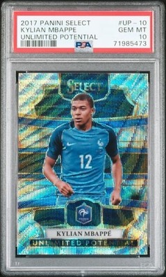 2017-18 Panini Select Kylian Mbappe Unlimited Potential #UP10 RC PSA 10 Gem Mint