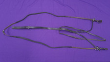 Full Size Black Leather Horse Running Martingale With Neck Strap And Reins
