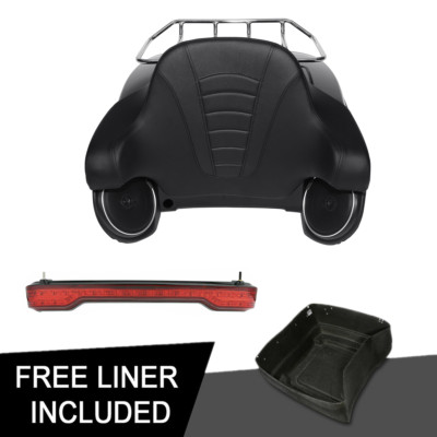 King Pack Trunk Pad Speaker LED Tail Light Fit For Harley Tour-Pak Touring 14-23