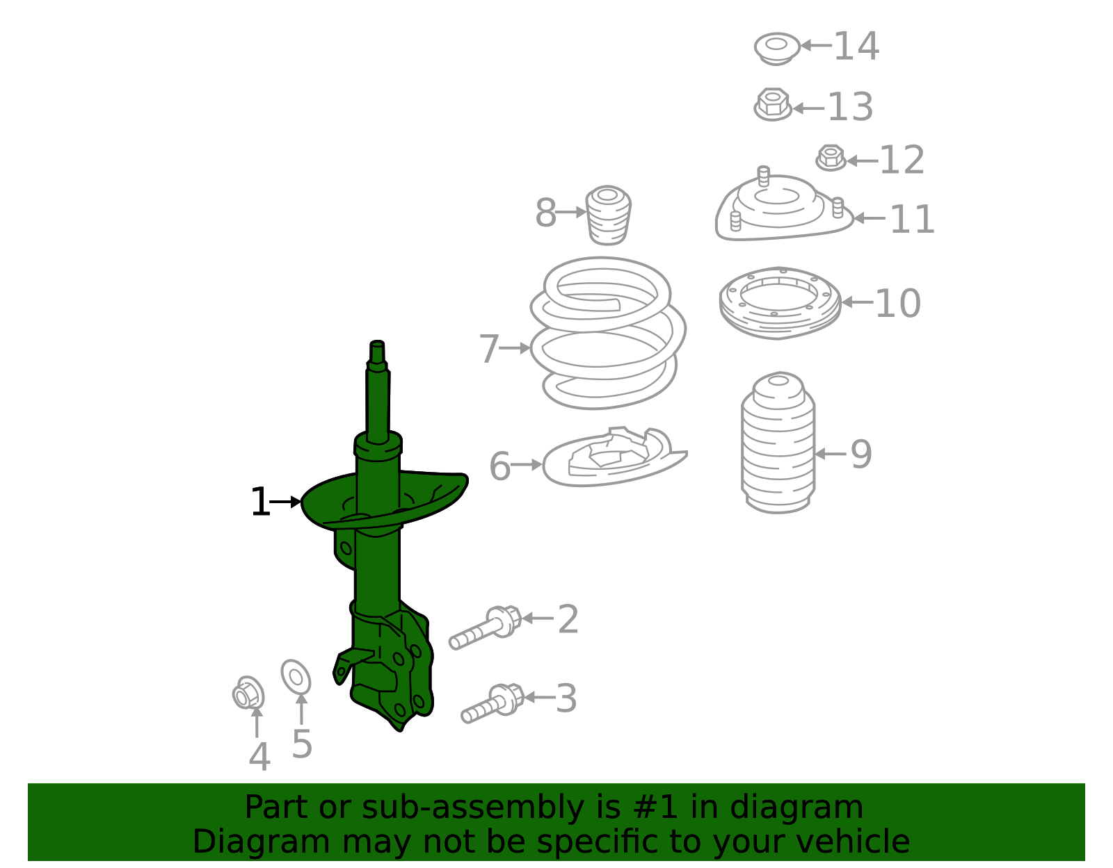 Genuine Subaru Suspension Strut 20310XC03C | eBay 