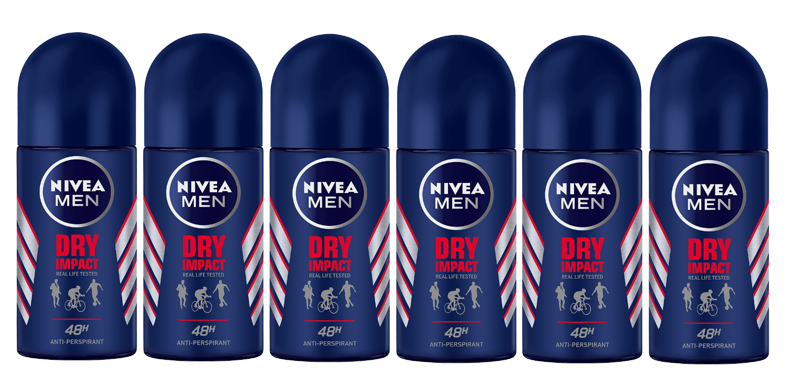 Nivea Men Dry Impact Antiperspirant Roll-On 50ml 6-Pack-image