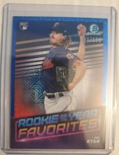 Joe Ryan RC 2022 Bowman Chrome Rookie of the Year Favorites Blue MOJO 90/150 