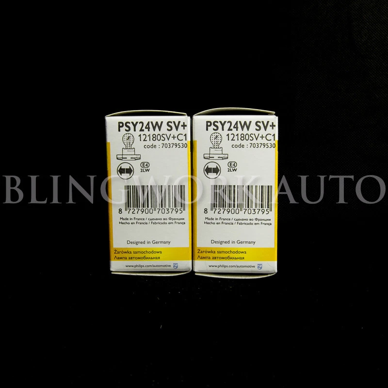 2pc Philips PSY24W 12180SV SilverVision OEM Chrome Indicator Turn Signal Light - Image 2 of 4
