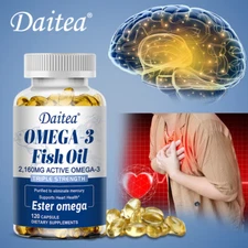 Omega 3 Fish Oil Capsules 2,160 Mg Active Omega 3 Supports Heart Health