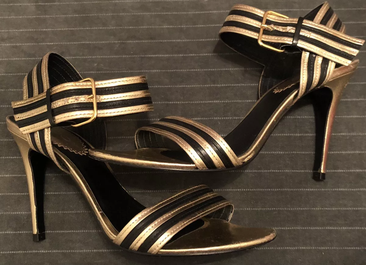 Aldo black hotsell and gold heels