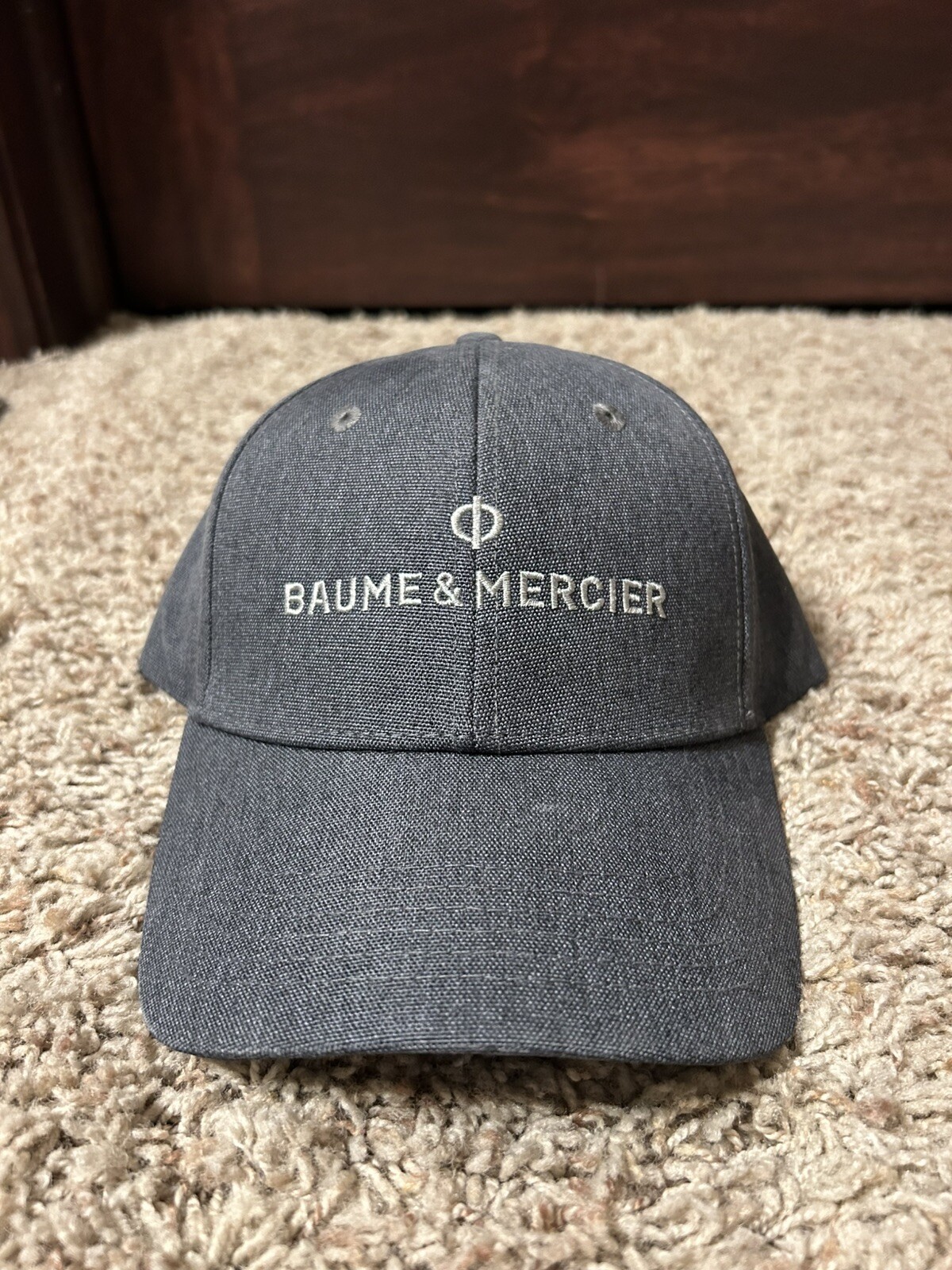Men’s Vintage Baume & Mercier Watch Grey Canvas Cap Hat Adjustable One Size GWP