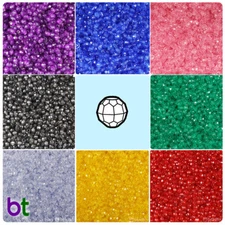 BeadTin Transparent 4mm Faceted Round Craft Beads (1350pcs) - Color choice