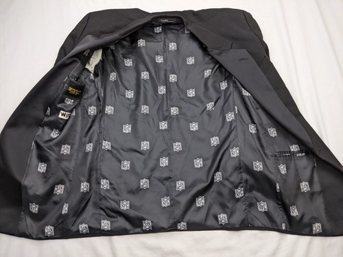 Lord West Team NFL Mens 39R Jacket Black Blazer Sport Coat 1 Button - Picture 13 of 16