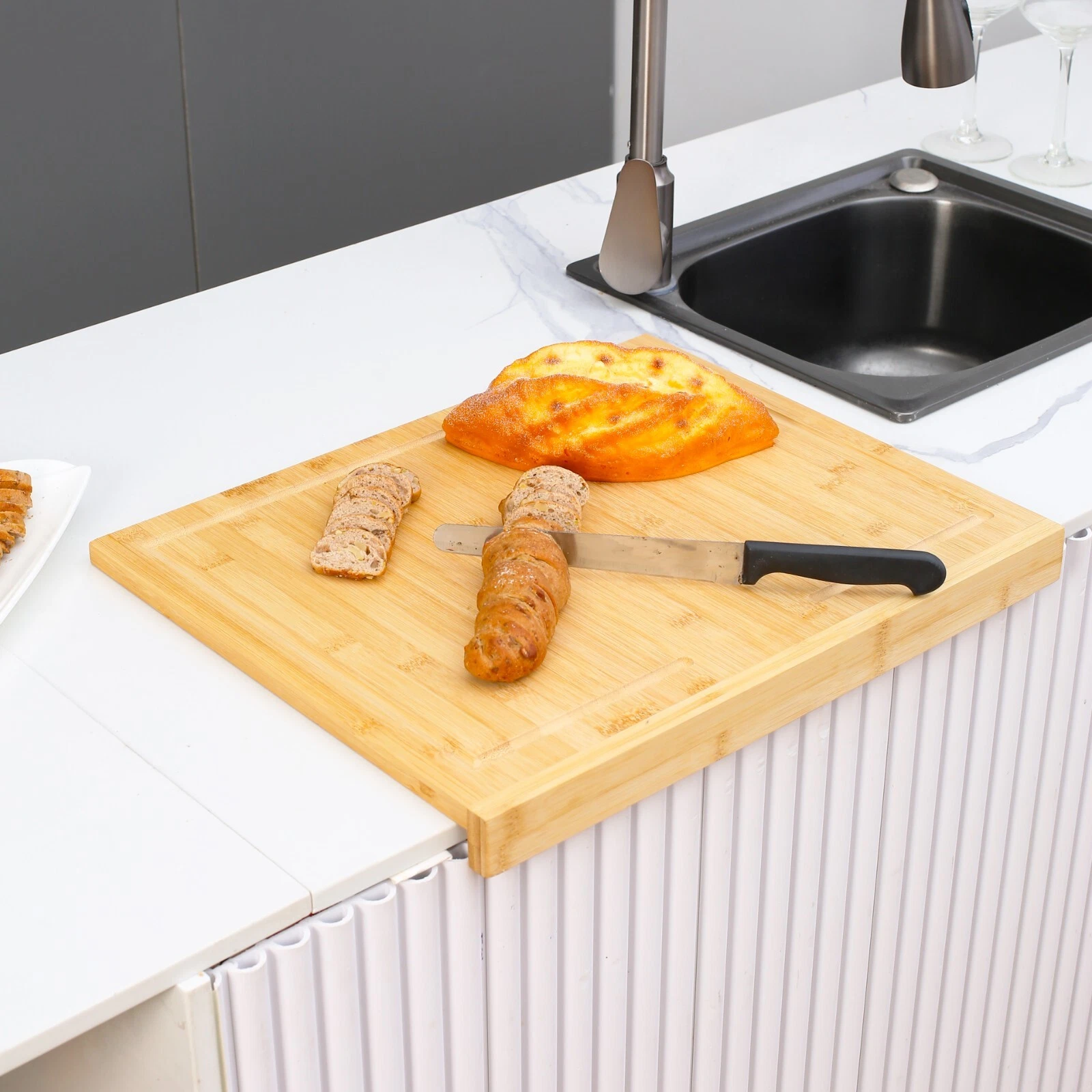 Bamboo Counter Edge Chopping Board Kitchen Secure Wooden Kitchen Cutting Boards
Opens in a new windo