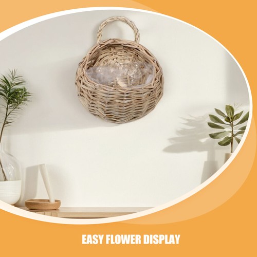 Set of 2 Hängekorb Aus Rattan Wandkörbe Hängekörbe Zum Organisieren - Bild 3 von 12