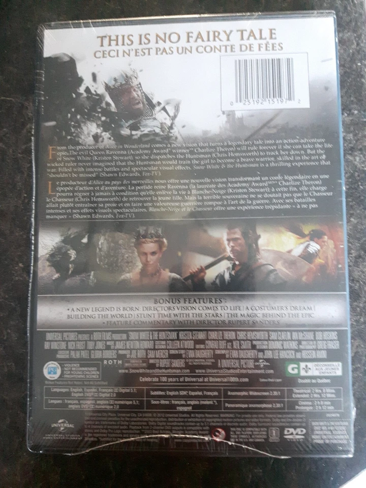 Snow White And The Huntsman 2012 DVD Movie Widescreen Good Condition - Image 2 of 2