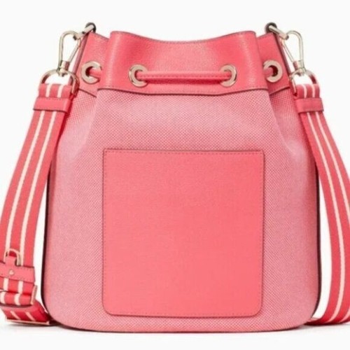 Kate Spade Rosie Canvas Large Bucket Bag Pink Peppercorn NWT! - Picture 4 of 11