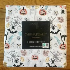 Cynthia Rowley Queen 4 piece sheet set Halloween theme