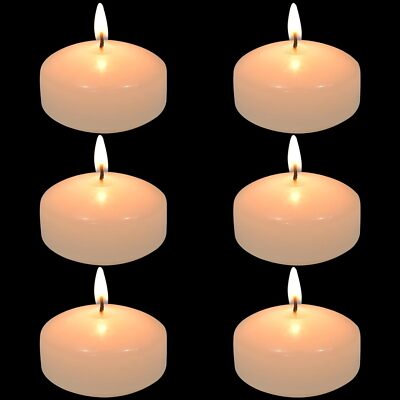 2 inch White Floating Candles Bulk12Pack Dripless Wax Unscented Wax 13-15Hour...