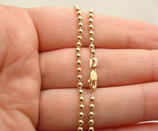 2.5mm All Shiny Ball Bead Link Chain Anklet Ankle Bracelet Real 10K Yellow Gold