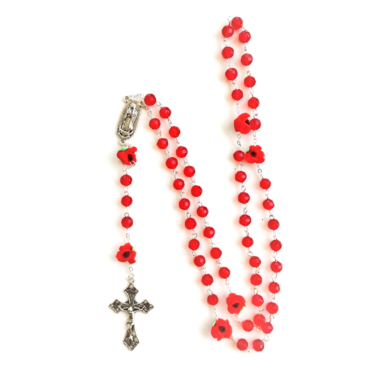 CB Catholic 56 In. GID Our Lady Grace Rose Wall Rosary - Foto 3