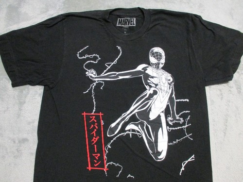 Spiderman Japan Shirt Men Medium Black Red AOP Japanese Spider Takuya Man Marvel - Picture 4 of 14