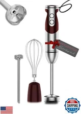 3- in-1 Immersion Hand blender, Powerful MOTOR and Stainless Steel Stick Blen