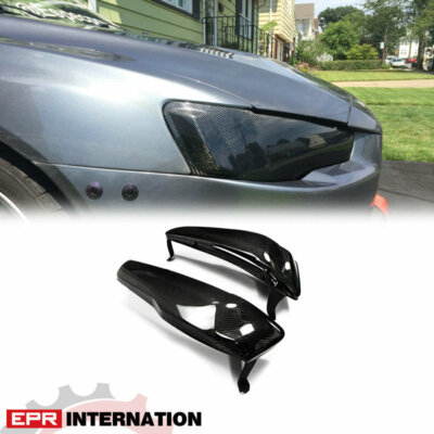 For MITSUBISHI EVO 10 OE Style Carbon Fiber Headlight Block Out Panel Pair