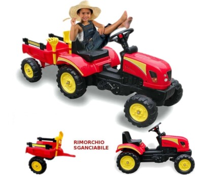 Trattore a pedali farm StrMy con rimorchio Fal trattore grande