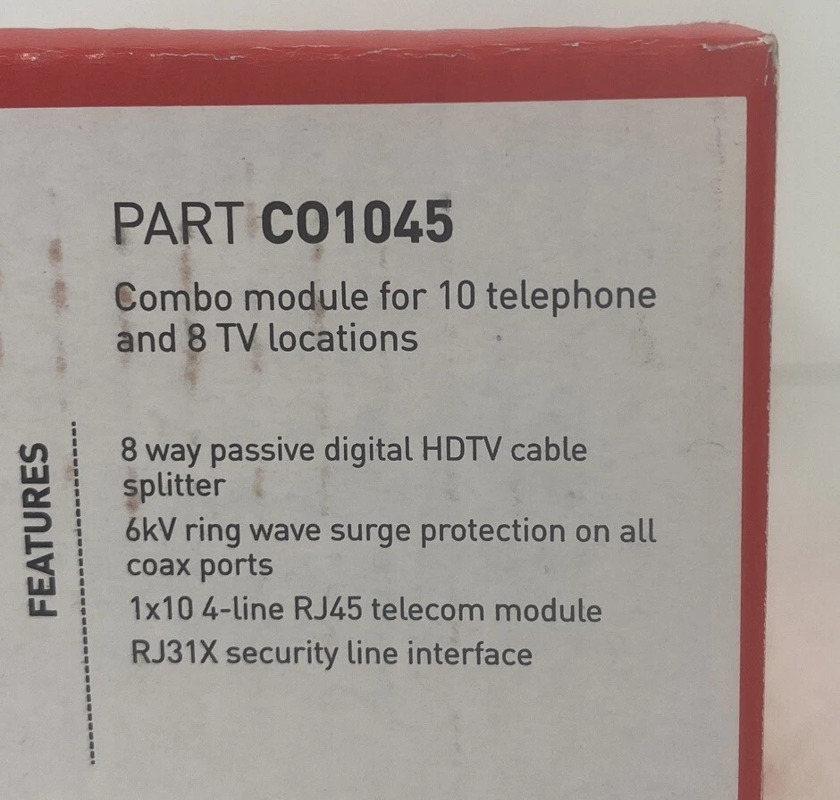On-Q Legrand/Pass & Seymour C01045 8x10 Combo Module RJ45 w/RJ31X NEW NIB - Image 3 of 4