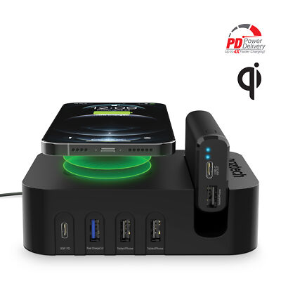 Naztech Ultimate Charging Station Pro w Removable Battery, Charging 7 Devices  