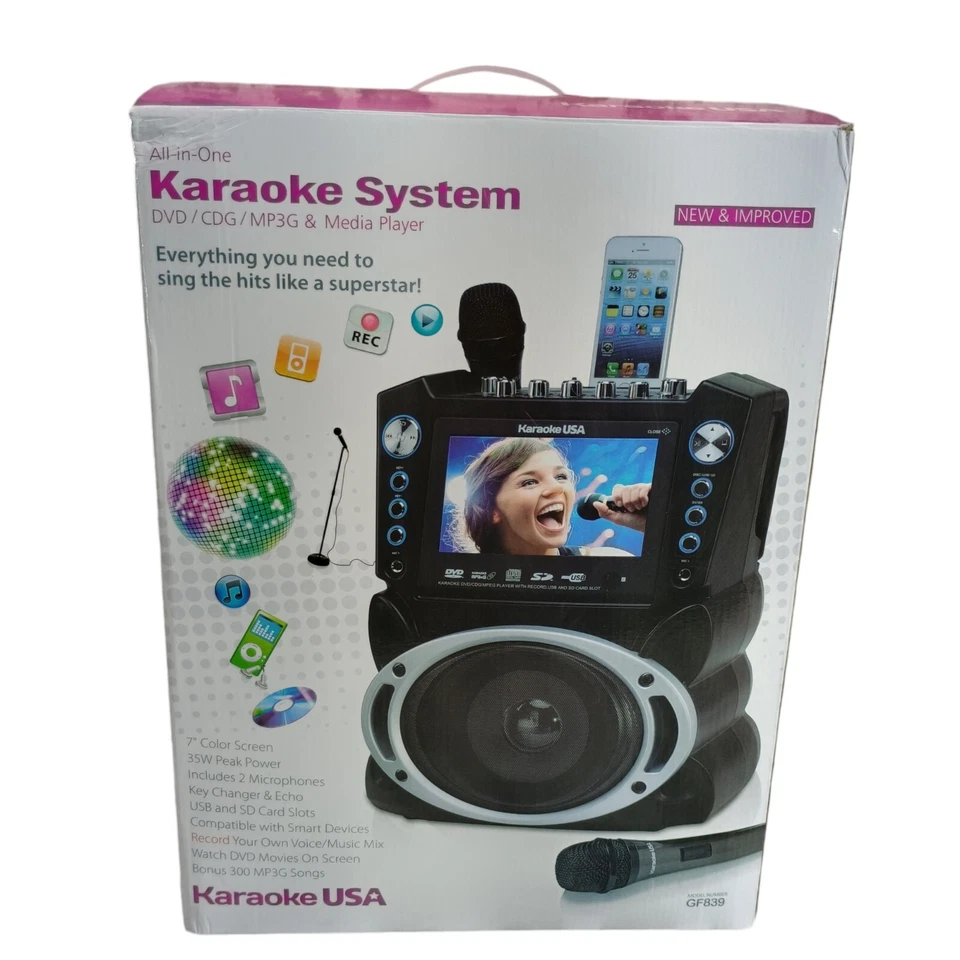 Karaoke USA GF830 All in One Karaoke System with 7" TFT Color Screen, Bluetooth - Image 2 of 4