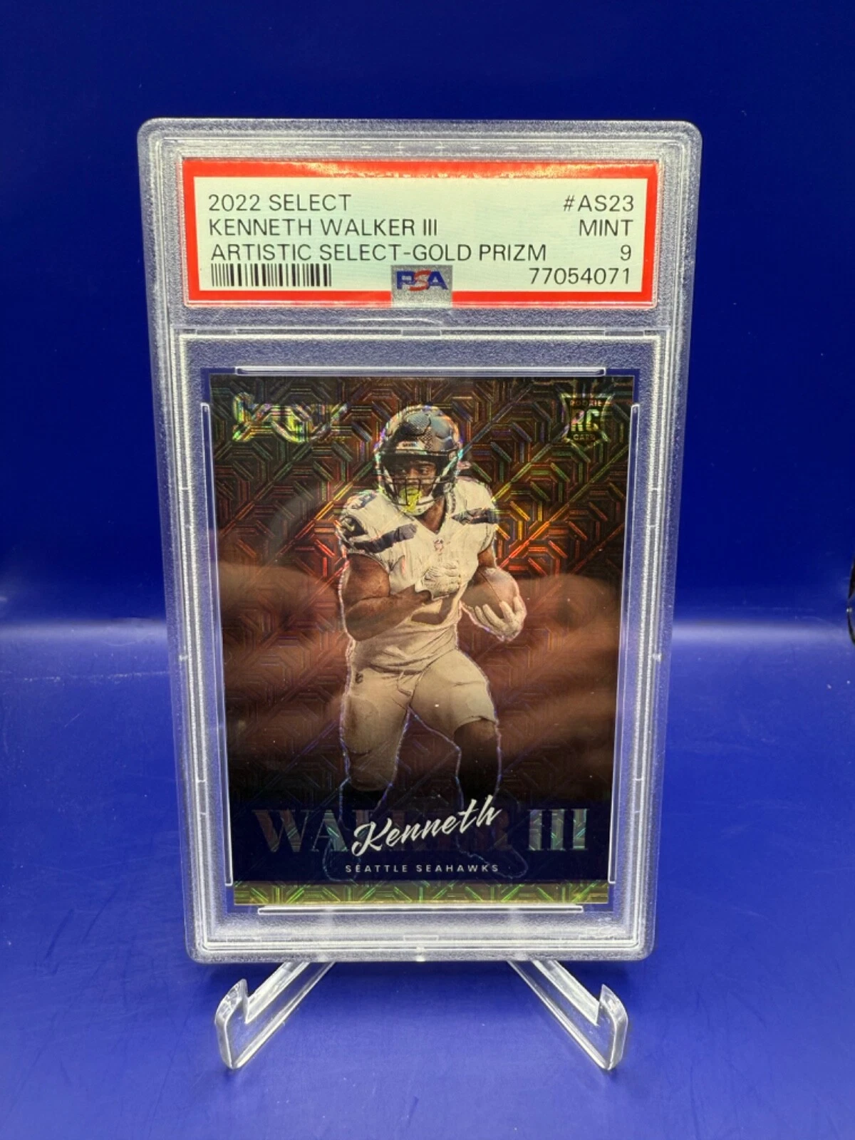 Kenneth Walker III Panini Select Artistic Selections #AS23 Gold Prizm