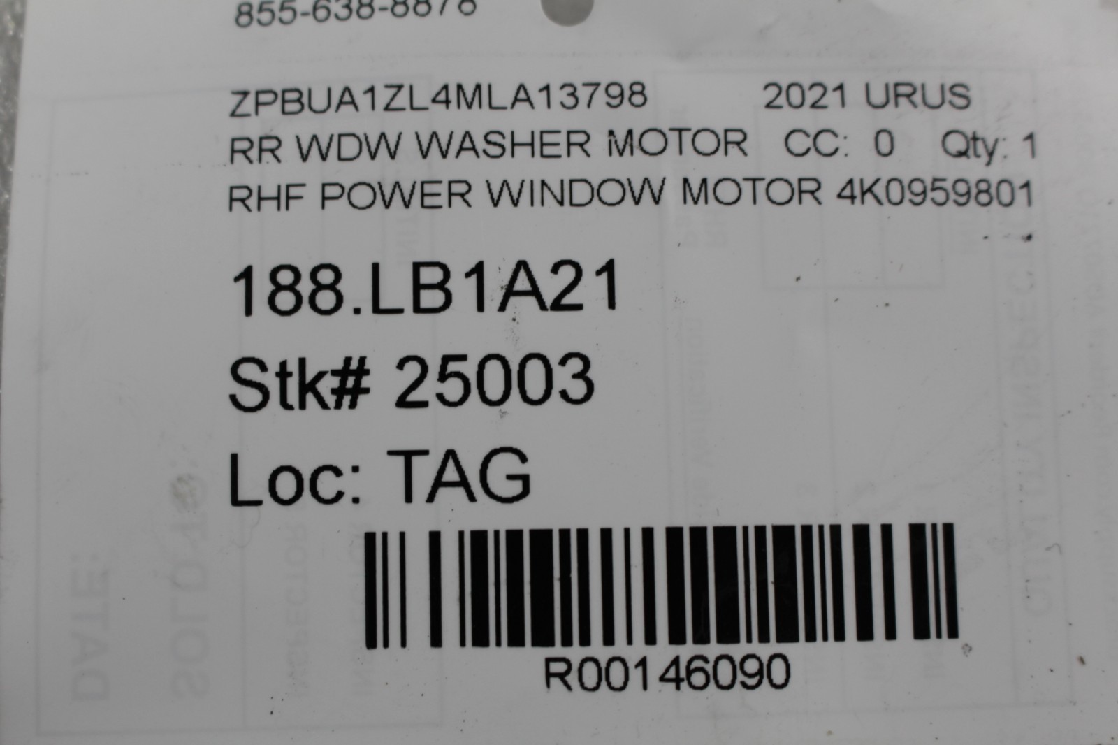 Lamborghini Urus Front Right Power window motor P/N 4K0959801