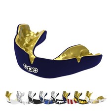 OPRO Instant Custom-Fit Mouthguard &ndash; Dentist Adult (10+), Dark Blue/Gold