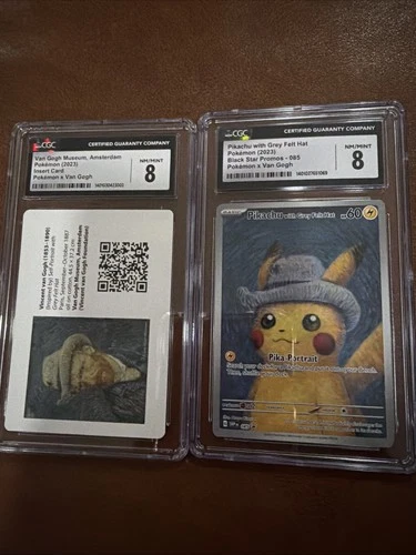 Van Gogh Pikachu And Van Gogh Insert Card CGC 8