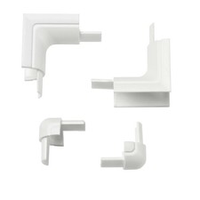 Pack of 4 D-Line 30x15mm Trunking Accessories White Internal & External Bends