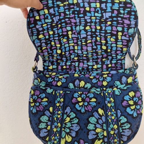 VERA BRADLEY MESSENGER  TOTE INDIGO POP RETIRED GOOD CONDITION - Photo 3/10
