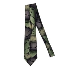 J. Garcia Collection Fifty-One Green Gray Moon Mountains 100 Silk Tie-Long