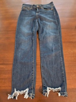 Judy Blue Jeans Womens 5 27 Relaxed Fit Dark Wash Distressed Ankle Stretch Denim