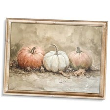 Rustic Autumn Pumpkin Painting Wall Art, Pumpkin Still Life 10L" x 8W" Animals
