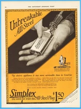 1926 Simplex Electric Heating Co Cambridge MA Clothes Iron Laundry Room Décor Ad