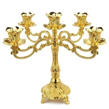 5-Candle Metal Candelabra 10.3 Inch Tall Candlestick Candle Holders for Home ...