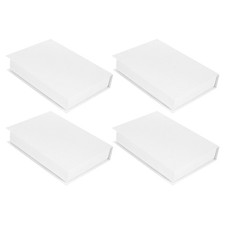 4Pcs White Faux Book Decorative Stackable Coffee Table Props for Home Decor