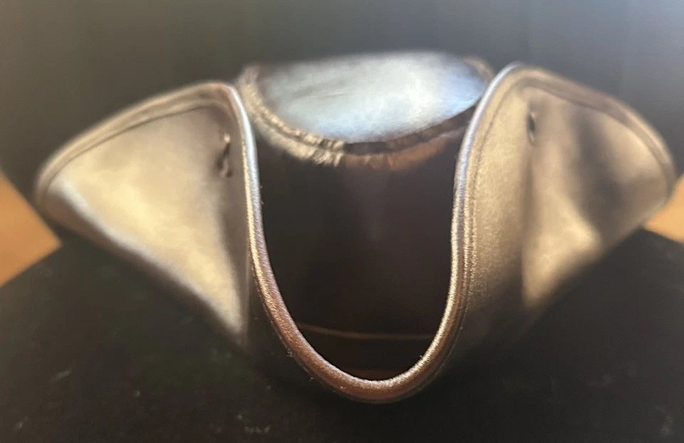 Adult Brown Leather Colonial Pirate Tricorne Hat - Image 2 of 4