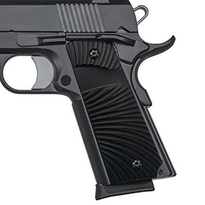 1911 Full Size G10 Slim Grips, 3/16'' Thin, Big Scoop, Ambi Safety Cut, Black