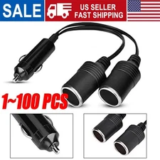 Dual Car Cigarette Lighter Splitter Charger Power Socket Adapter 12v Outlet Lot