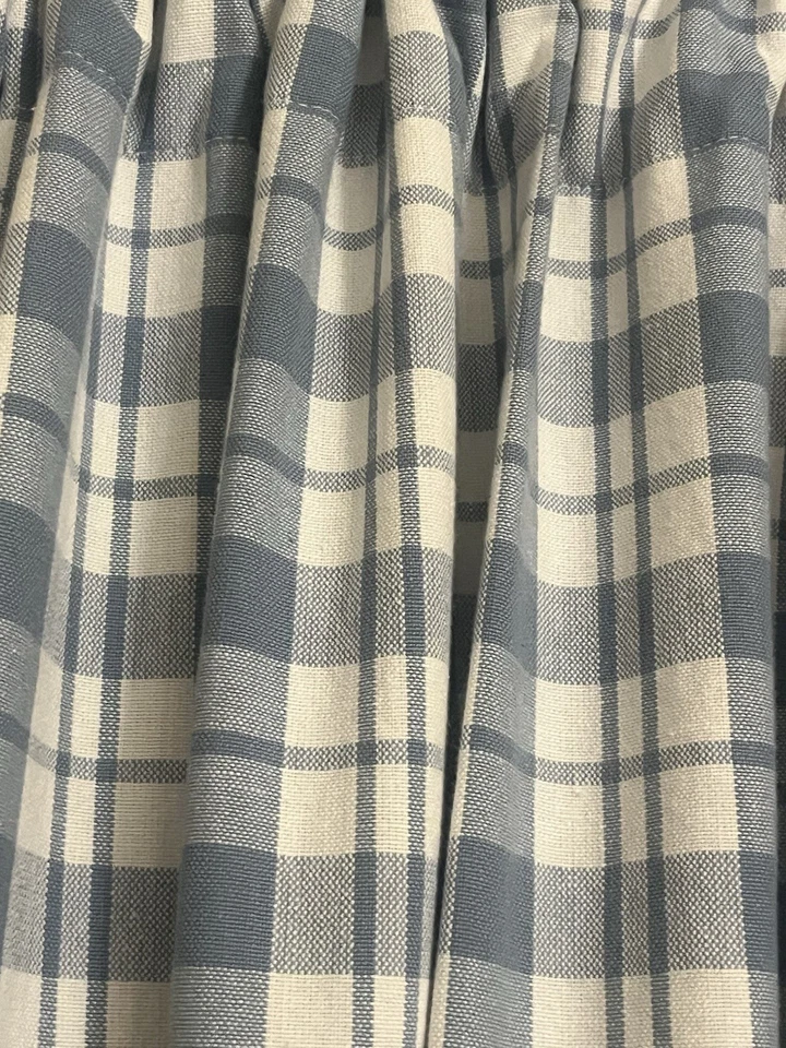 Cortinas de campo con volantes azul blanco a cuadros guinga casa de campo JC Penny Foto 3 de 4