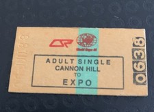 Vintage Railway Ticket Queensland Adult Single. Cannon  Hill To World Expo